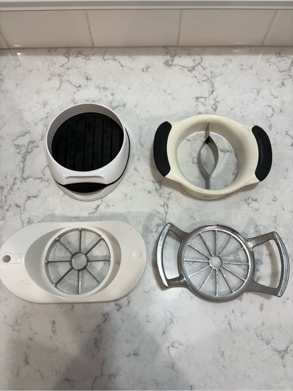 Multi-Piece Kitchen burger press, fruit cutters